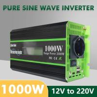 Invertor sinus pur 1000W/2000W, putere continua 12V-220V, cu telecomanda wireless