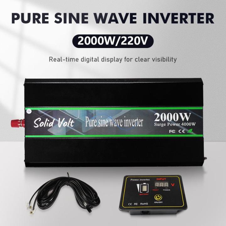 Invertor sinus pur, 2000W/4000W, 12V sau 24V, telecomanda, auto - 2/8