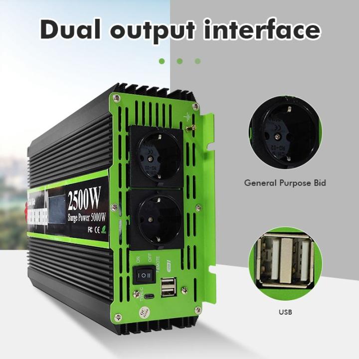 Invertor sinus pur, 2500W/5000W, 12V sau 24V auto, telecomanda wireless - 3/10