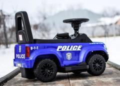 Masinuta electrica de politie Kinderauto Police 30W 6V cu megafon si music player, bluetooth, culoar