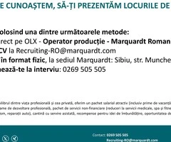 Operatori productie - Marquardt Sibiu