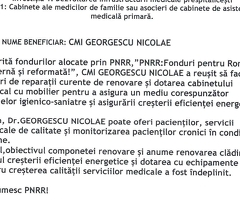 ANUNT incepere lucrari renovare PNRR CMI GEORGESCU NICOLAE