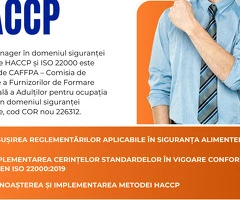 Curs online Manager HACCP și ISO 22000