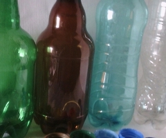 Sticle flacoane PET 500ml sau 1L si capace diferite culori