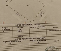 Teren de vânzare în Frumușani – 985 mp